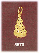 14K Gold Decorated Christmas Tree Charm