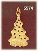 14K Gold Holiday Christmas Tree Charm