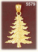 14K Gold Christmas Tree Pendant