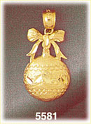 14K Gold Christmas Ornament Pendant