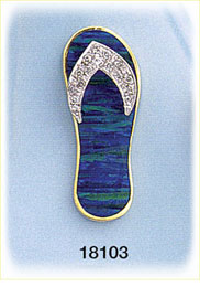 14Kt Gold Opal Flip Flop Diamond Pendant