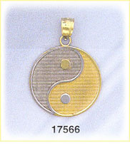 14K Two Color Gold Yin Yang Charm