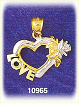 14 Karat Two Color Gold Love Charm