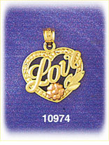 14Kt Two Color Gold Love Charm