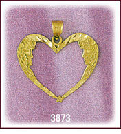 14Kt Gold Goddess Designer Heart Charm