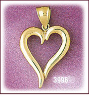 14-Karat Gold Floating Heart Charm