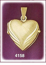 14Kt Gold Heart Locket Satin Finish