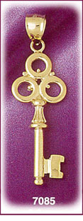 14Kt Gold Key Charm