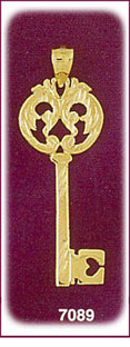 Extraordinary 14Kt Gold Key Charm