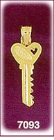 14Kt Gold Key Heart Charm