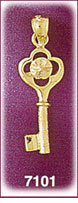 14Kt Solid Gold Key Charm