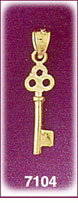 Small 14Kt Gold Key Charm