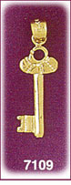 Dazzling 14Kt Gold Key Charm