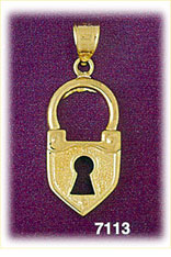 14Kt Gold Lock Charm