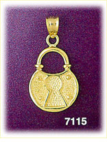 14 Kt Solid Gold Lock Charm