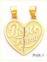 14Kt Gold Breakaway Best Friend Charm