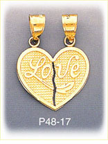 14Kt Gold Breakaway Love Charm