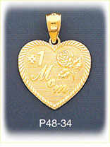 14Kt Gold #1 Mom Heart Charm