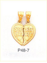 14 Karat Gold Breakaway Sweet Heart Heart Charm
