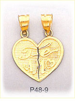 14K Gold Te Amo Heart Charm