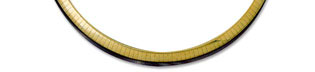 14K Gold Domed 10mm Omega Necklace