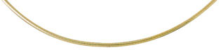14Kt Gold Domed Omega Necklace