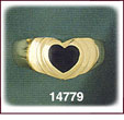 Heart 14K Gold Onyx Ring