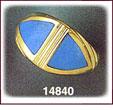 Etched 14K Gold Turquoise Ring