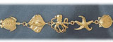 14K Gold Sea Life Sea Creatures Bracelet