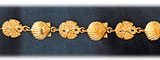 14K Gold Scalloped Shell & Sand Dollar Nautical Bracelet