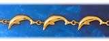14K Gold Diving Dolphins Bracelet