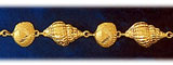 14K Gold Conch Shell & Scalloped Shell Bracelet