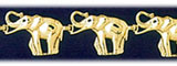 14K Gold African Elephants Bracelet