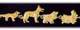 14K Gold Dog Breeds Bracelet