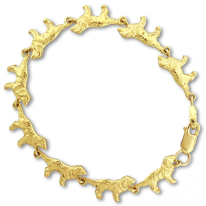 14K Gold Dogs Bracelet