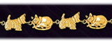 14K Gold Dog & Cat Bracelet