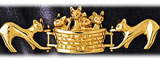 14K Gold Cat w/Kittens In Basket Bracelet
