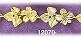 14K Two Tone Gold Plumeria Flower Bracelet