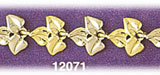 14K Two Tone Yellow and White Gold Plumeria Leaves Bracelet