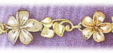 14K Gold Tri Color Plumeria Flower Bracelet