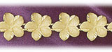 14K Yellow Gold Plumeria Flowers Bracelet