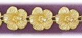 14K Gold Hawaiian Plumeria Flowers Bracelet