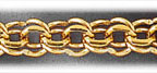 9.5MM 14K Gold Double Link Charm Bracelet
