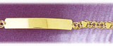 3MM 14K Gold Double Link Rectangle ID Charm Bracelet