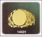 14K Gold Nugget Signet Ring