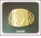 14K Gold Oval Signet Ring