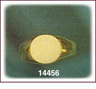 14K Gold Small Round 14-Karat Gold Signet Ring