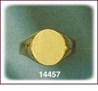 14K Gold Small Round Gold Signet Ring