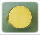 14K Gold Large Round Signet Ring