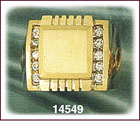 14Kt Gold Square CZ Signet Ring